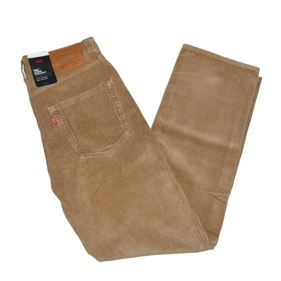 Levis Premium 568 Loose Fit Corduroy Jean Pants Mens 30x32 Beige/Brown NWT
